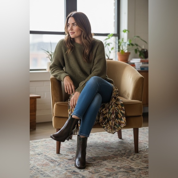 Liz Claiborne Flex Trinity Leather Ankle Boots Reddish Brown Size 8.5 - Picture 12 of 14